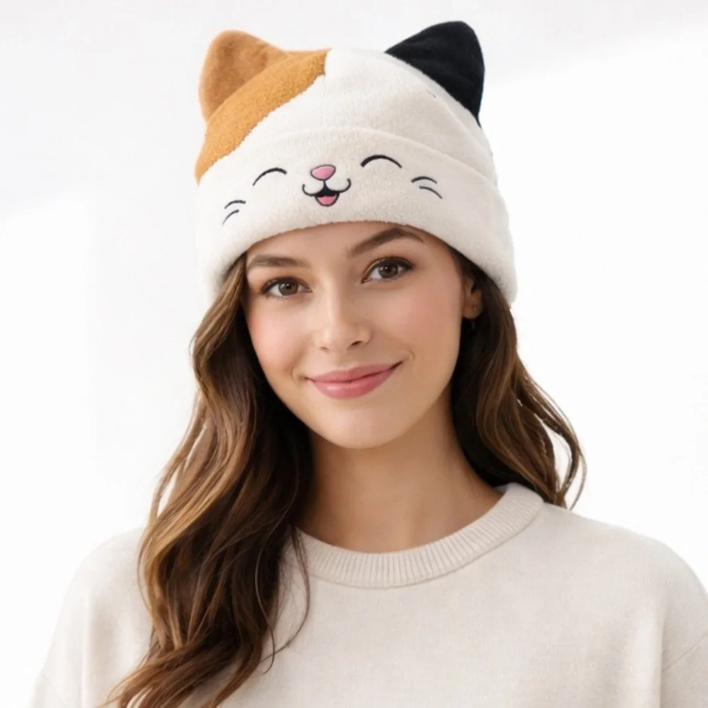 Squishmallows Cam Cat Beanie Hat Calico Cozy Soft Winter Cute Kawaii Unisex OSFM